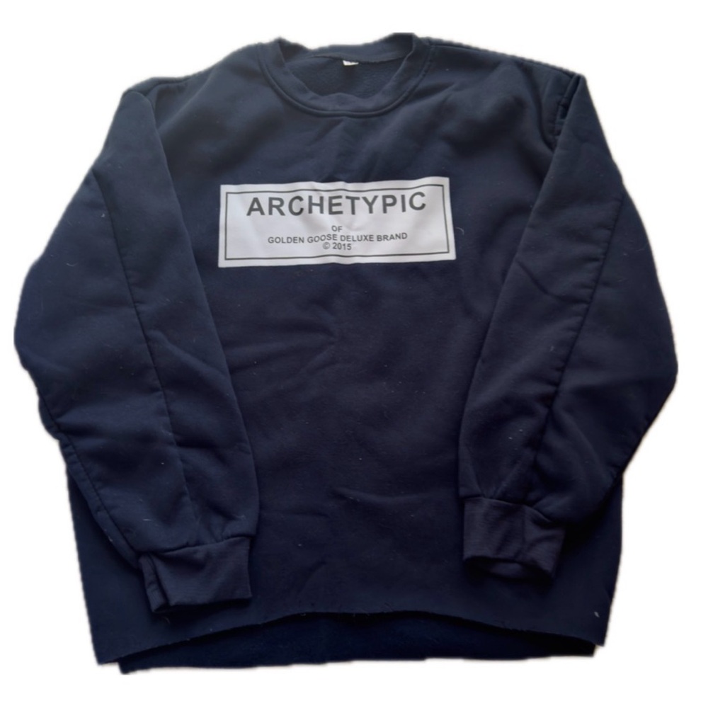 Golden Goose “Archetypic” navy cropped crew neck